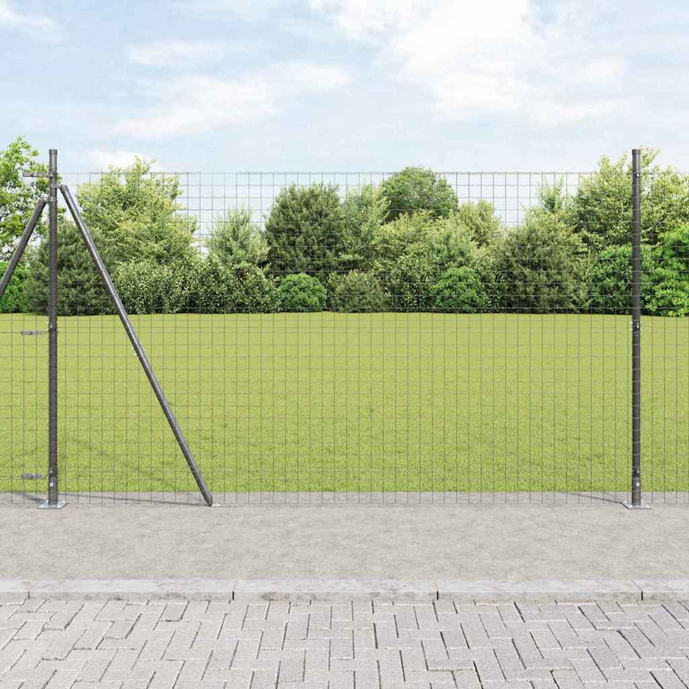Zaunpfosten Stahl Grau, 13 Stk.