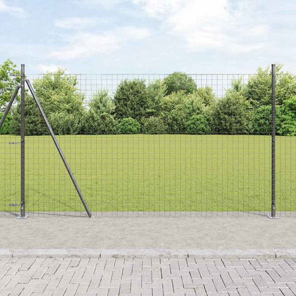 Zaunpfosten Stahl Grau, 13 Stk.