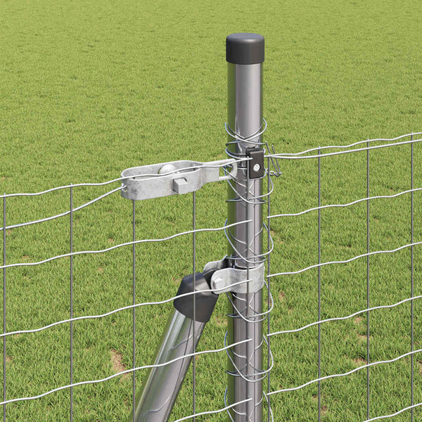 Zaunpfosten Silber Stahl 13 Stk.