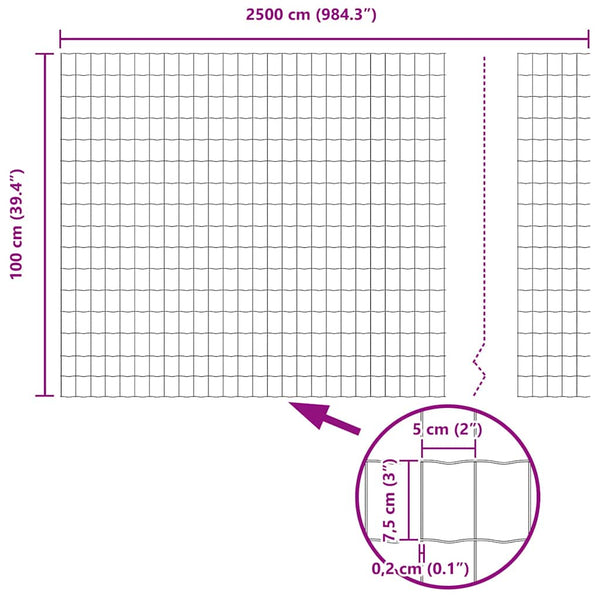 Eurozaun 1x25 m PVC-beschichtetes Eisen