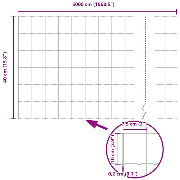Eurozaun 0,4 x 50 m PVC-beschichtet