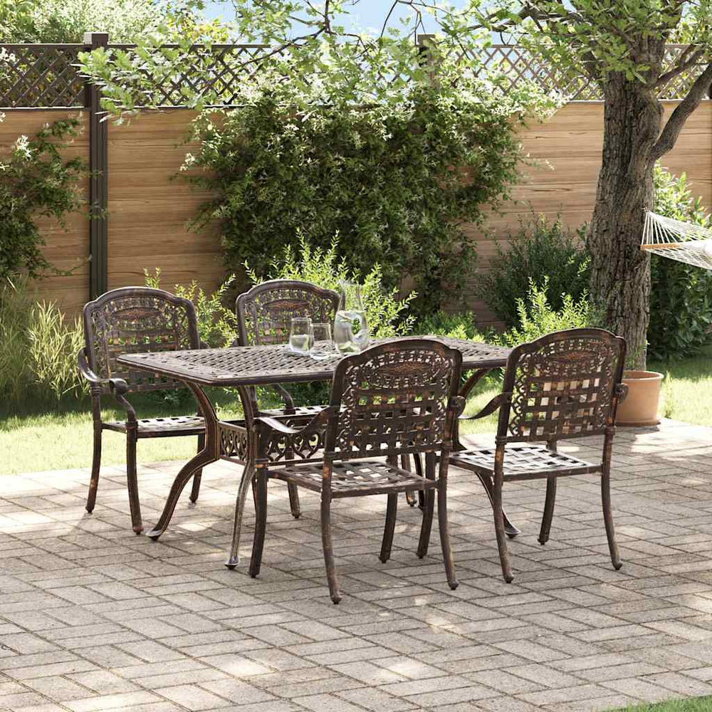 vidaXL Salon de jardin 5 pcs Bronze Aluminium