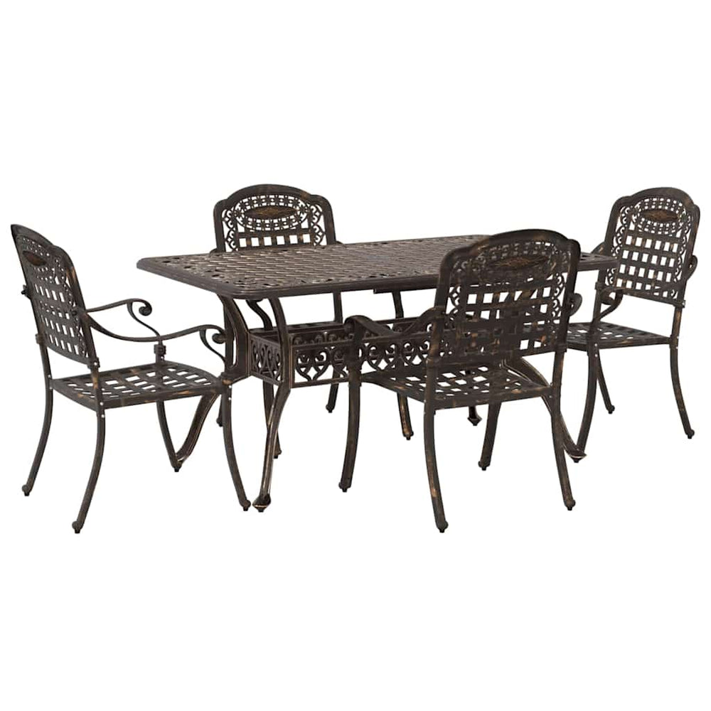 vidaXL Salon de jardin 5 pcs Bronze Aluminium
