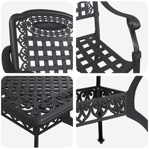 Garten Essgruppe 5-teilig Schwarz Aluminium