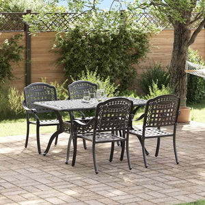 Garten Essgruppe 5-teilig Schwarz Aluminium