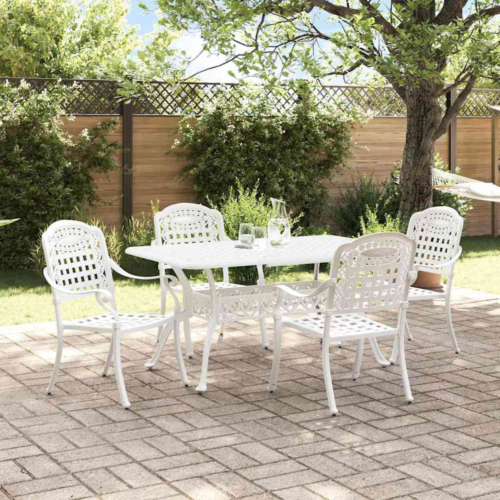 vidaXL Salon de jardin 5 pcs Blanc Aluminium