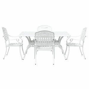 Weiße Aluminium Garten Essgruppe 5-teilig