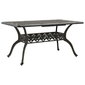 7-teilige Garten Essgruppe Bronze Aluminium