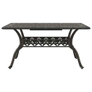 7-teilige Garten Essgruppe Bronze Aluminium