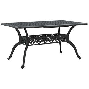 Garten Essgruppe 7-teilig Schwarz Aluminium