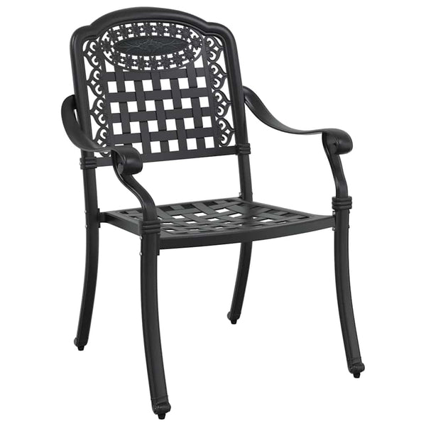 Garten Essgruppe 7-teilig Schwarz Aluminium