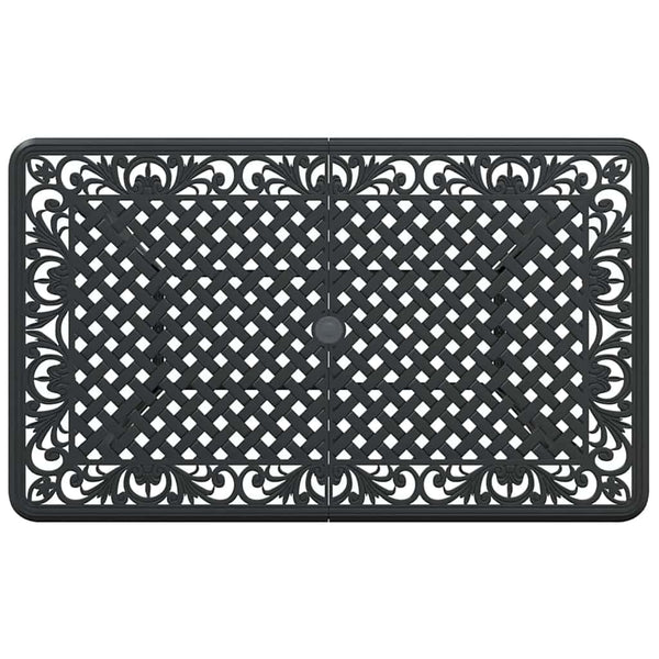 Garten Essgruppe 7-teilig Schwarz Aluminium