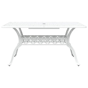 Garten Essgruppe 7-teilig Weiß Aluminium