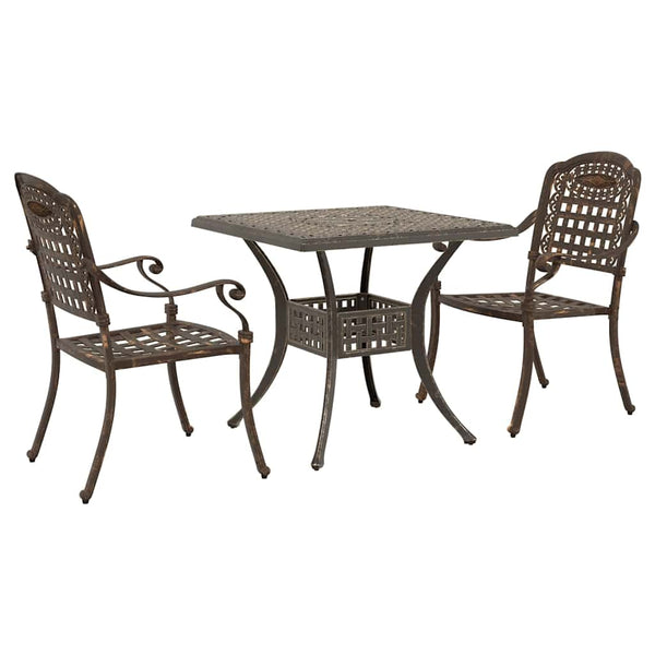 Gartentisch Set 3-teilig Bronze