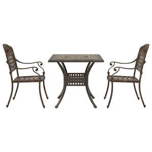 Gartentisch Set 3-teilig Bronze