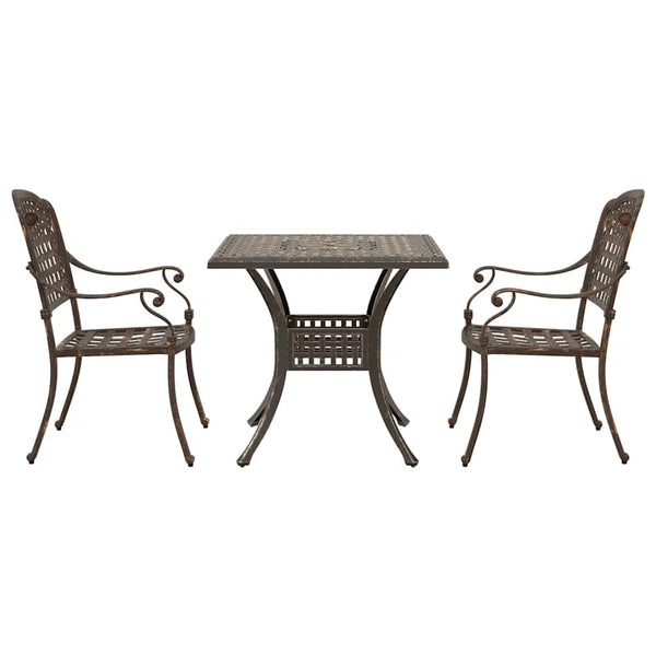 Gartentisch Set 3-teilig Bronze