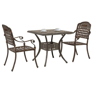 Gartentisch Set 3-teilig Bronze