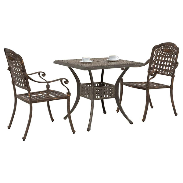 Gartentisch Set 3-teilig Bronze