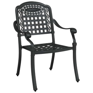 Gartentisch Set 3-teilig Gussaluminium Schwarz