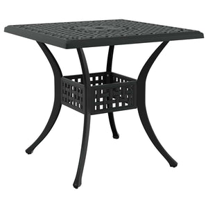 Gartentisch Set 3-teilig Gussaluminium Schwarz
