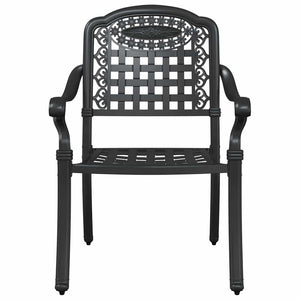 Gartentisch Set 3-teilig Gussaluminium Schwarz
