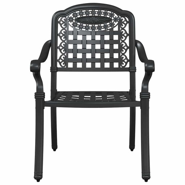 Gartentisch Set 3-teilig Gussaluminium Schwarz