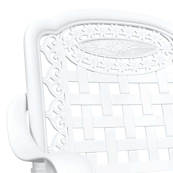 Gartentisch Set 3-teilig Weiß Gussaluminium