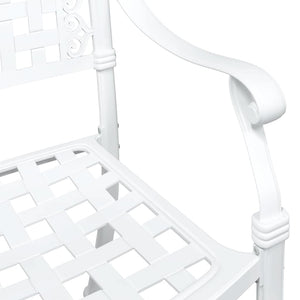 Gartentisch Set 3-teilig Weiß Gussaluminium