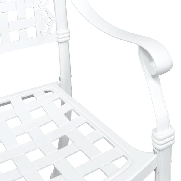 Gartentisch Set 3-teilig Weiß Gussaluminium