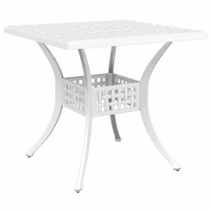 Gartentisch Set 3-teilig Weiß Gussaluminium