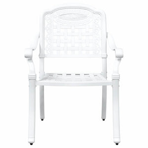 Gartentisch Set 3-teilig Weiß Gussaluminium