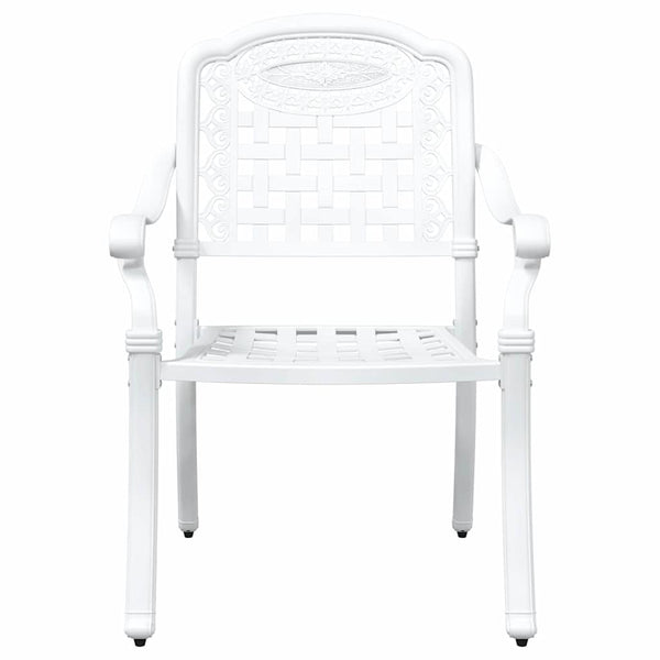 Gartentisch Set 3-teilig Weiß Gussaluminium