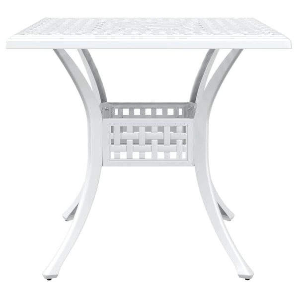 Gartentisch Set 3-teilig Weiß Gussaluminium