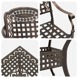 Gartentisch Set Bronze Gussaluminium 5-teilig