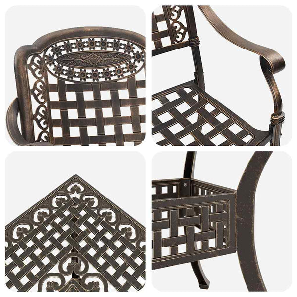 Gartentisch Set Bronze Gussaluminium 5-teilig