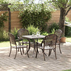 Gartentisch Set Bronze Gussaluminium 5-teilig