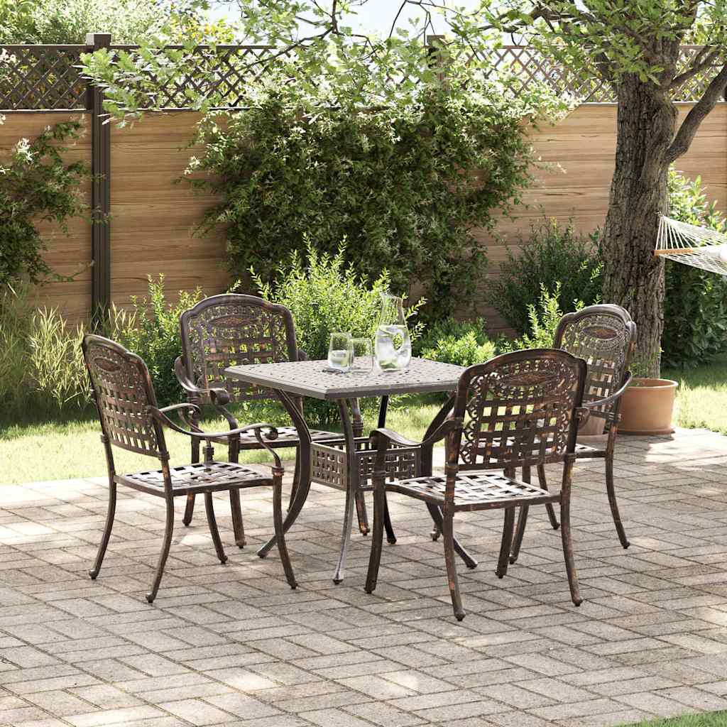 Gartentisch Set Bronze Gussaluminium 5-teilig