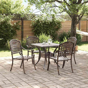 Gartentisch Set Bronze Gussaluminium 5-teilig