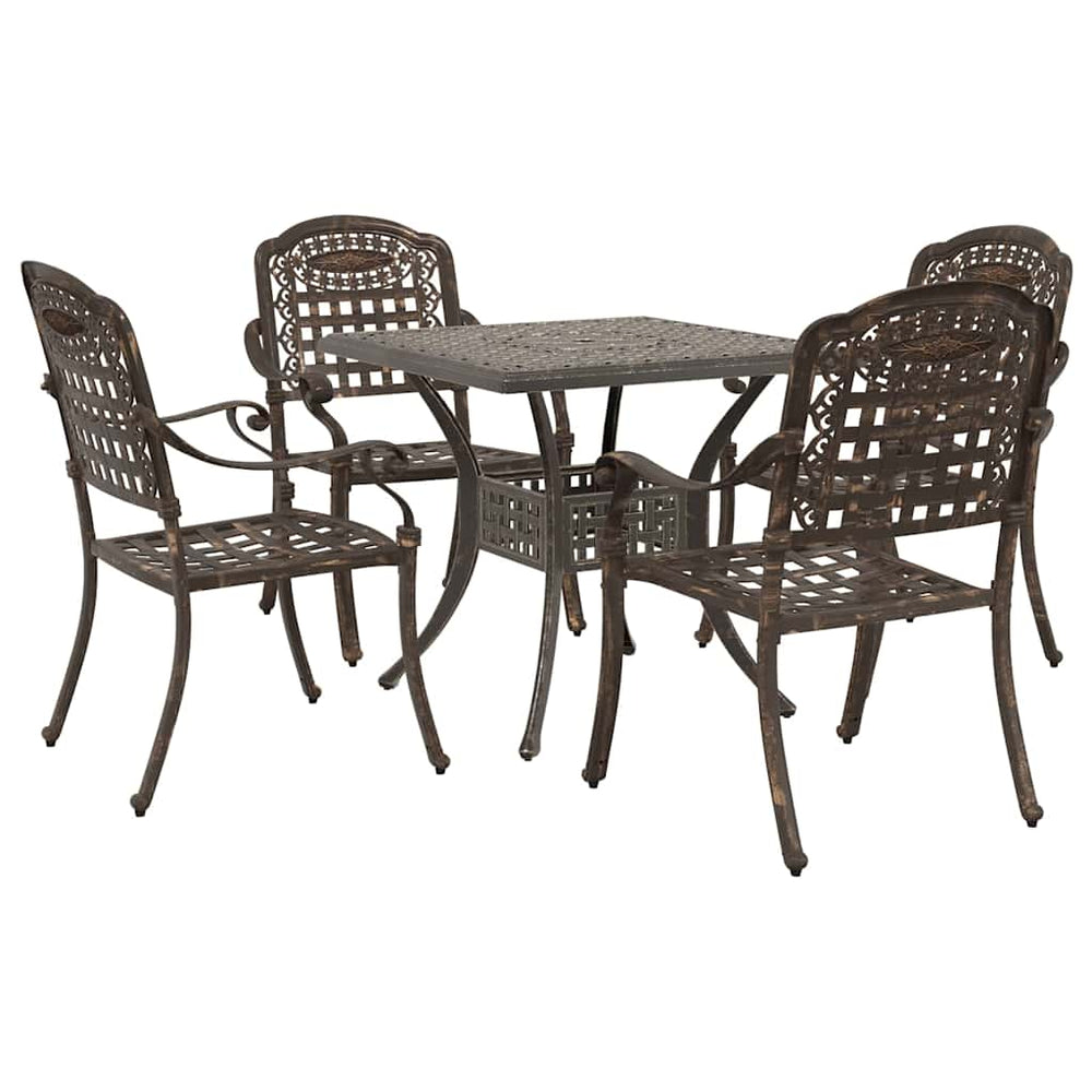 Gartentisch Set Bronze Gussaluminium 5-teilig