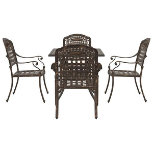 Gartentisch Set Bronze Gussaluminium 5-teilig