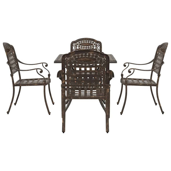Gartentisch Set Bronze Gussaluminium 5-teilig