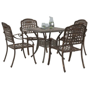 Gartentisch Set Bronze Gussaluminium 5-teilig