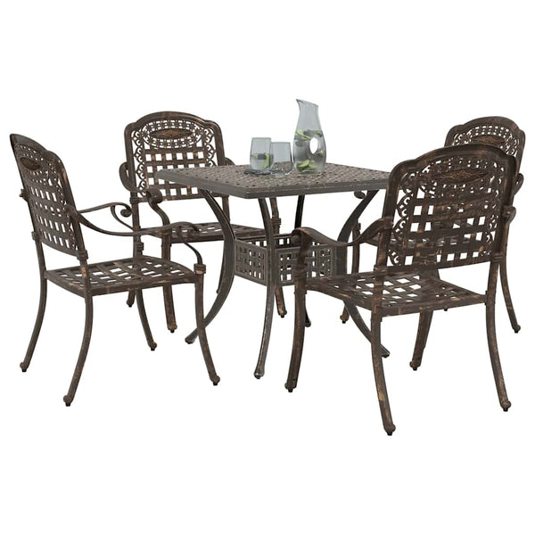 Gartentisch Set Bronze Gussaluminium 5-teilig