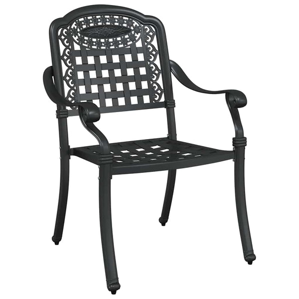 Gartentisch Set 5-teilig Gussaluminium Schwarz