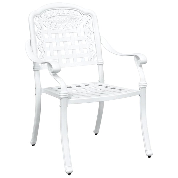Gartentisch Set 5-teilig Weiß Gussaluminium