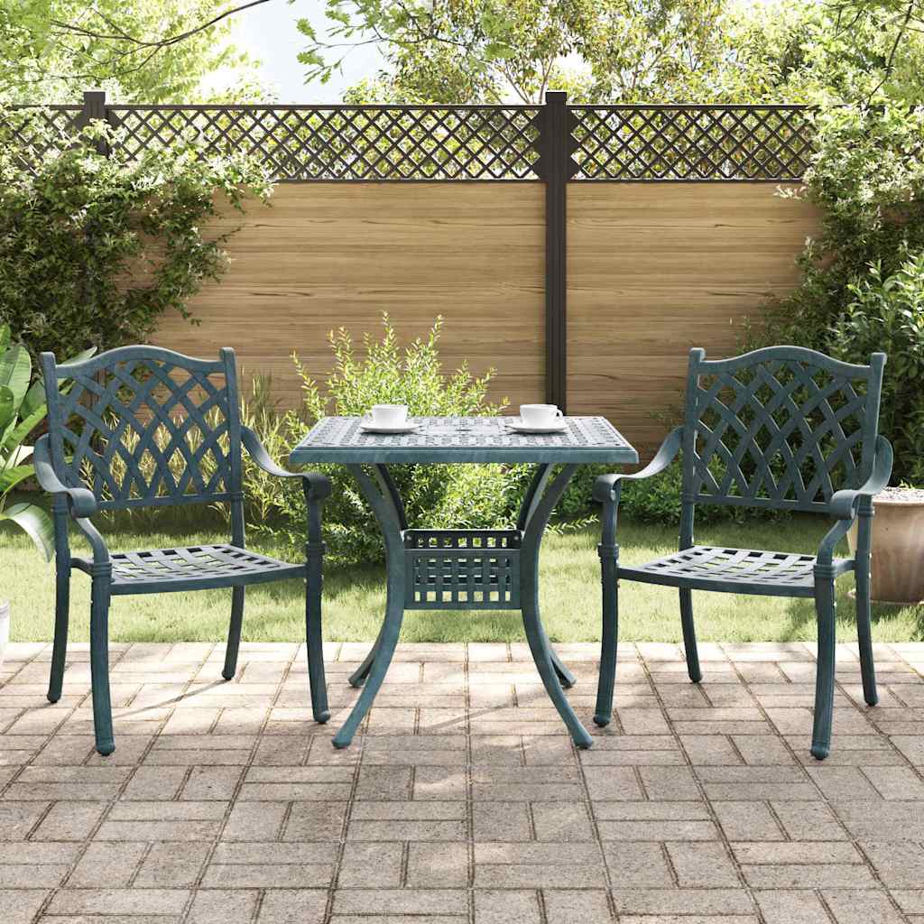 Gartentisch Set Grün Gussaluminium 3-teilig