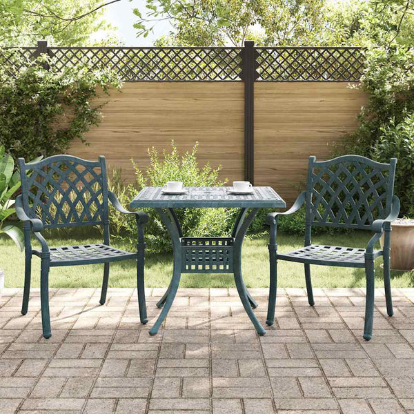Gartentisch Set Grün Gussaluminium 3-teilig