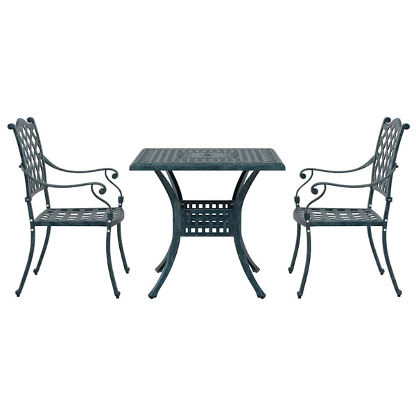 Gartentisch Set Grün Gussaluminium 3-teilig