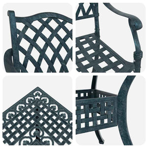 Gartenmöbel Set Grün Gussaluminium 5-teilig