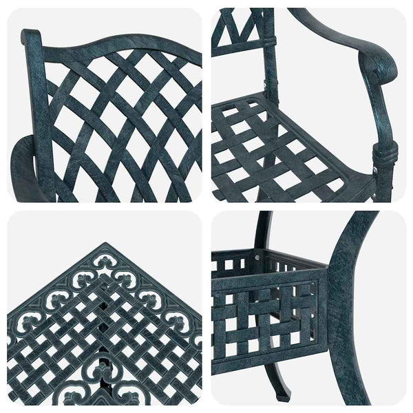 Gartenmöbel Set Grün Gussaluminium 5-teilig